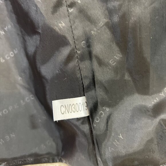 New York & Company Jacket Women's M Black Genuine Leather Coat Lined Full Zip - Picture 4 of 9